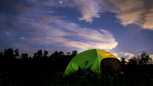 camping outdoors night