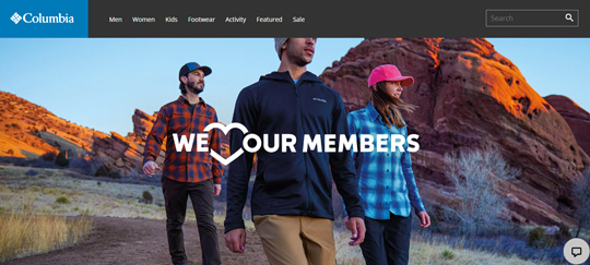 Columbia Sportswear official website