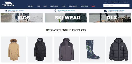 Trespass official website