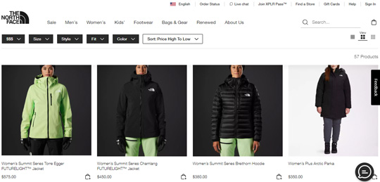 The North Face official website