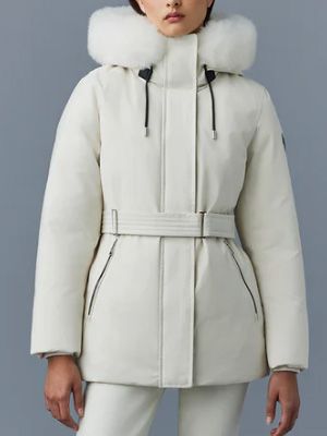 Mackage JENI 2-in-1 Down Parka with Removable Bib and Sheepskin Trim