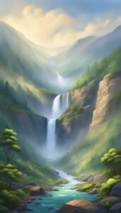 Waterfall-Mountain-background