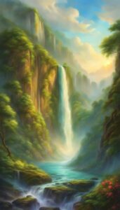 Waterfall-Mountain-background