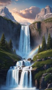 Waterfall-Mountain-background