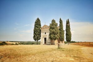 12 Tuscan Countryside Aesthetic Landscape, Chapel Vitaleta, San Quirico d’Orcia, Siena, Italy