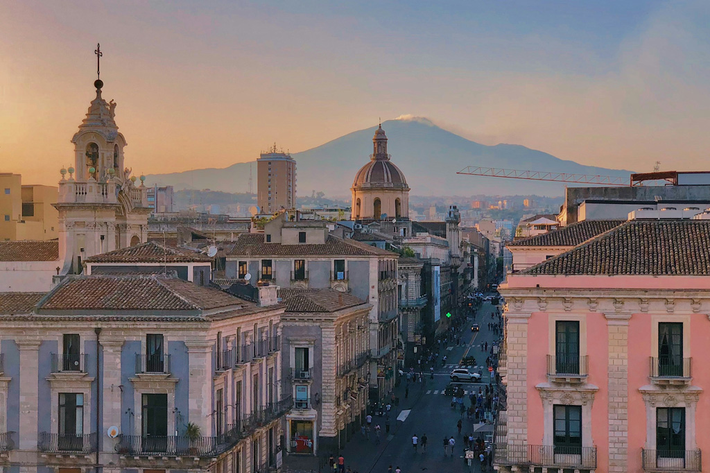 Catania, Sicily, at sunset