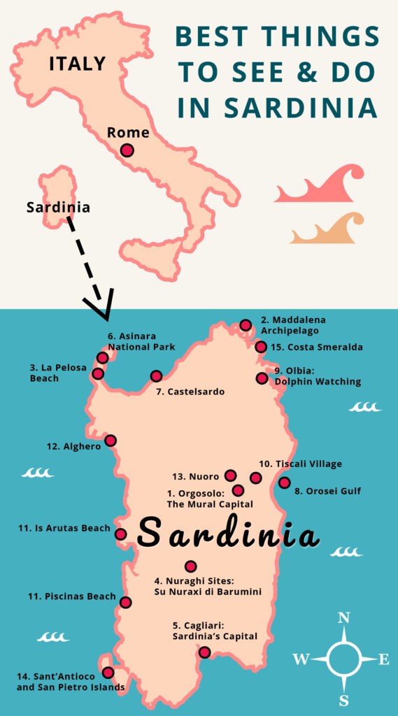 Best Things to See and Do in Sardinia, Italy, Map
