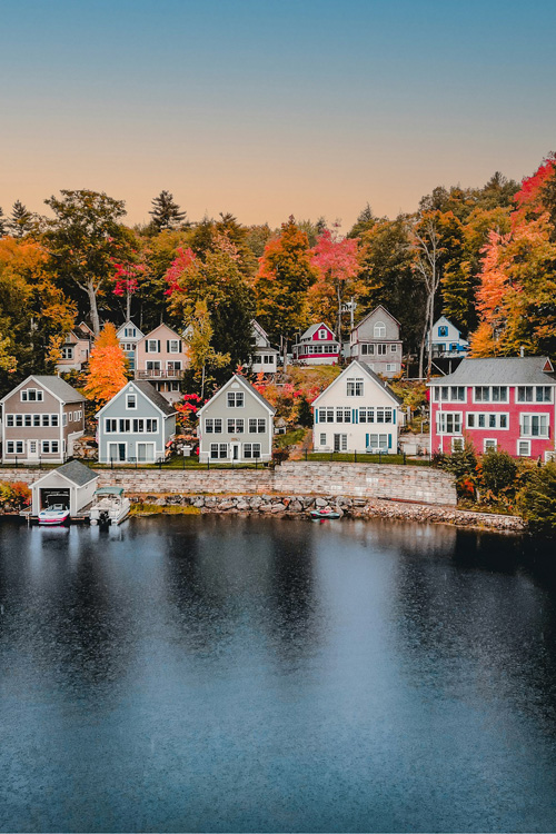 Fall Foliage, Lake Winnipesaukee, Alton Bay, Alton, New Hampshire, USA