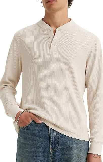 Levis Long Sleeve Thermal 3 Button Henley