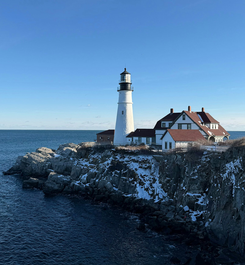Lighthouse, Winter, Portland, Maine, USA