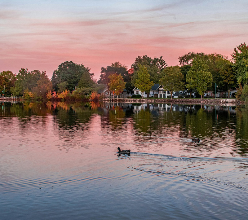 Pine River in Alma, Michigan