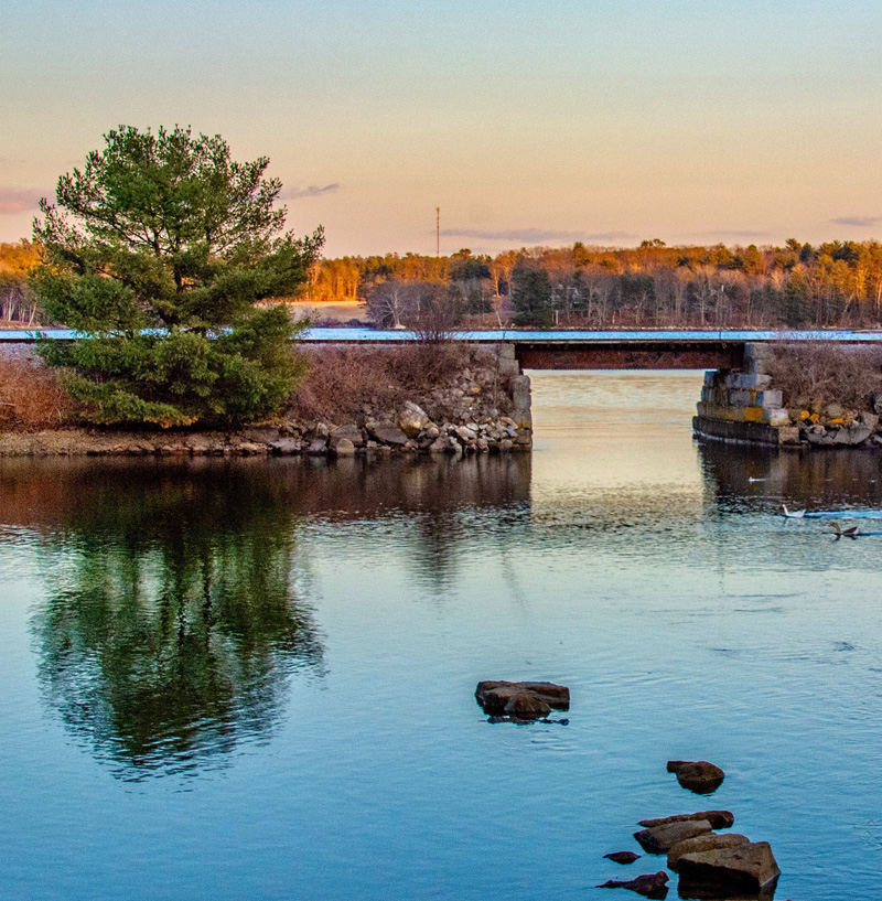Warm sunset glow in Damariscotta, ME
