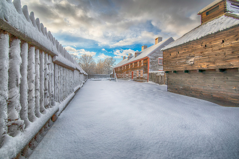 Winter day at Fort Western, Augusta, Maine